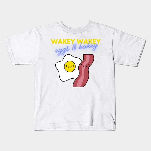 Funny & Cute Bacon and Eggs Kids T-Shirt by JanesCreations